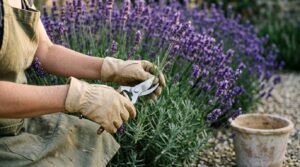 lavender plant pruning and propagation guide with clean garden shears