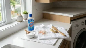stain remover for clothes supplies on a countertop