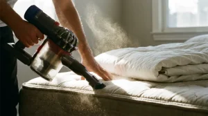 vacuuming mattress seams before deep cleaning